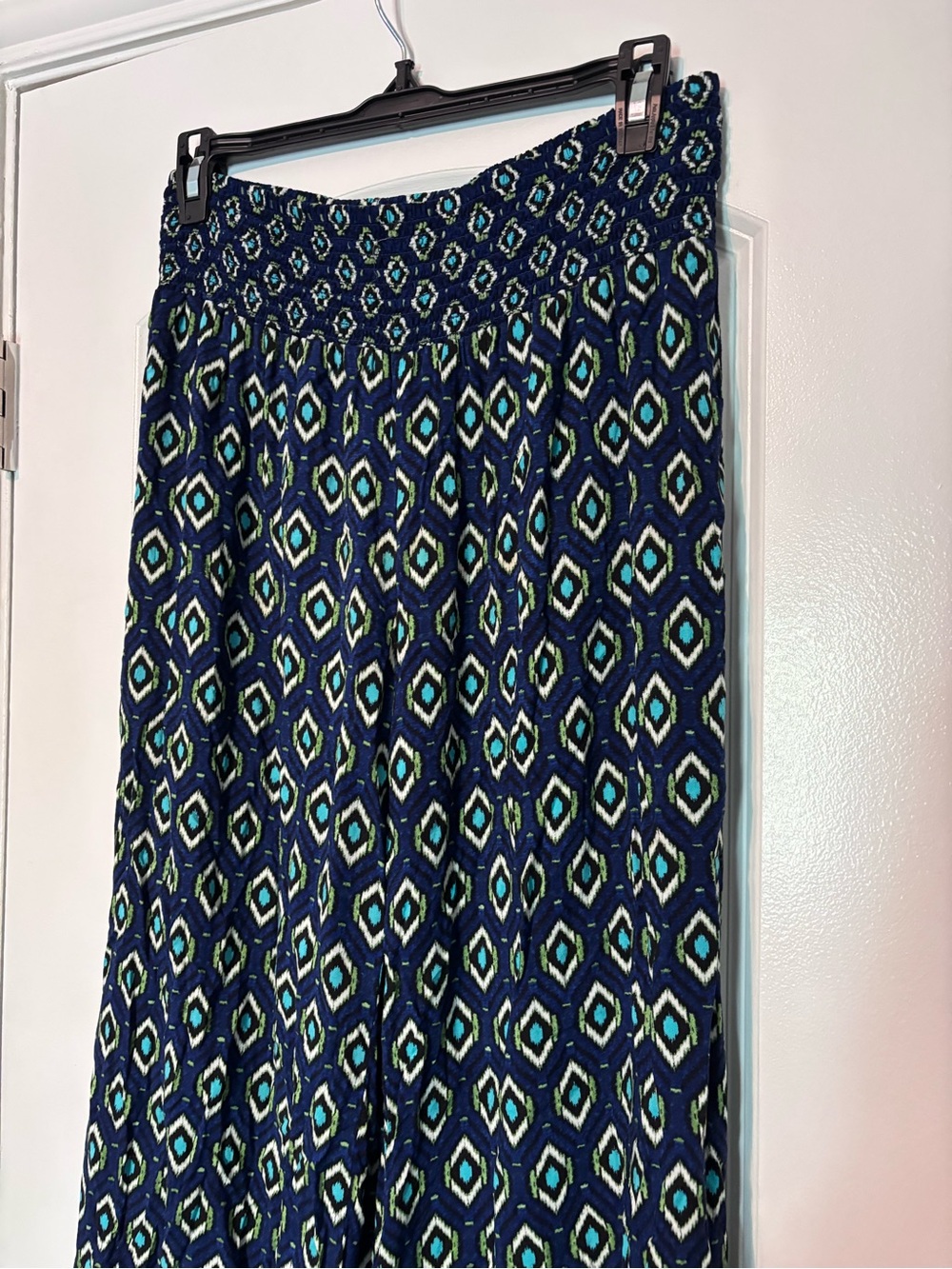 Joe B by Joe Benbasset Boho Palazzo Pants XL Blue Geometric - Picture 4 of 10